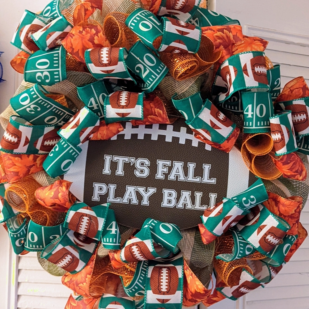 Fall football wreath